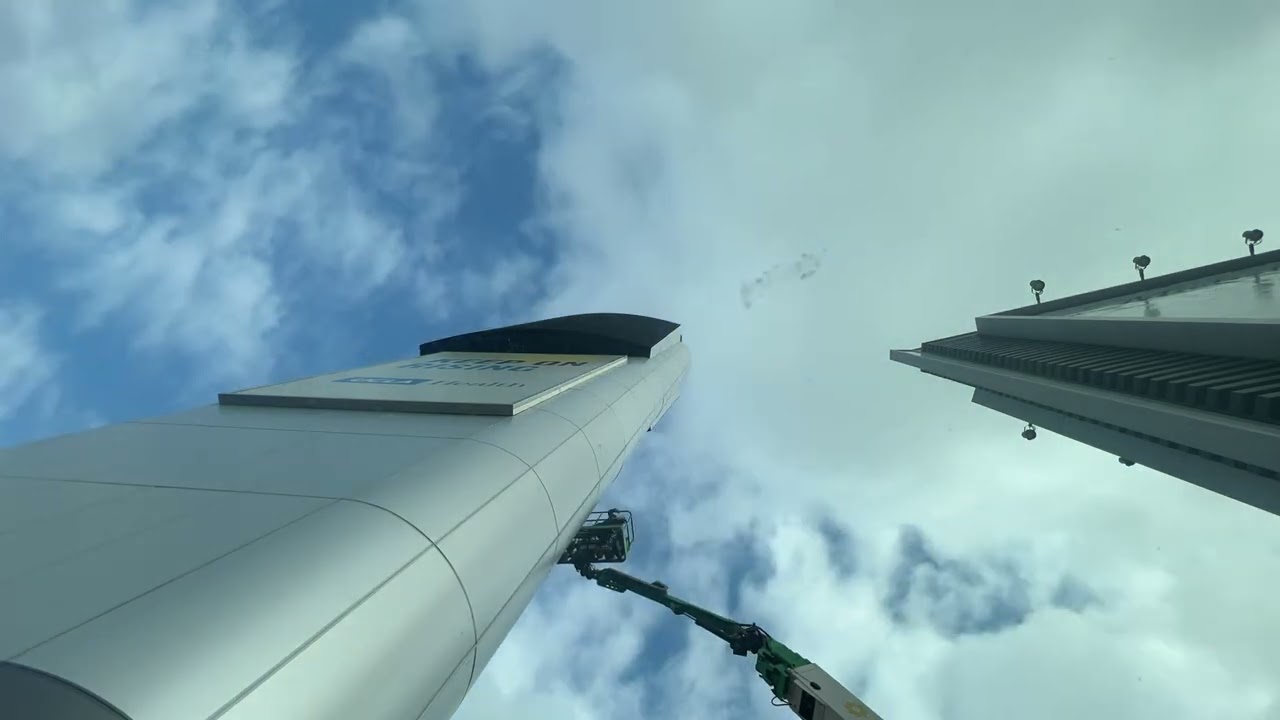 Working on a tower at LA Live 