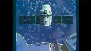 Spacex Dragon Crs-4 Rendezvous, Grapple Berthing Time Lapse