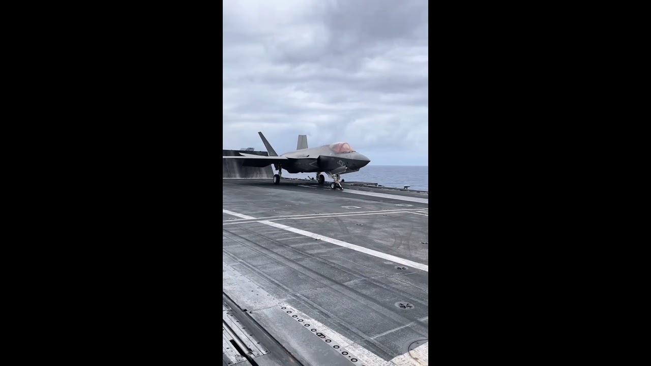 F 35 Lightning 2 Taking Off From Aircraft Carrier Shortsfeed