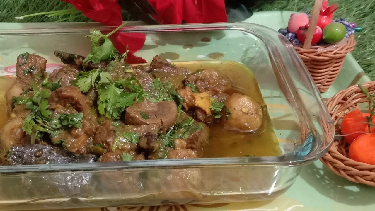 Mutton Ke Dil gurda kaleji recipell hare masalon mein banae Dil gurda kaleji
