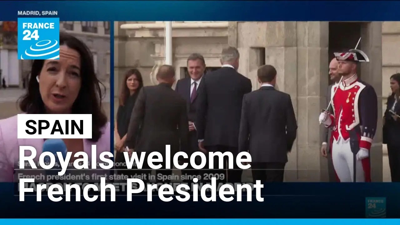 Spanish royals welcome French President Macron in official ceremony • FRANCE 24 English
