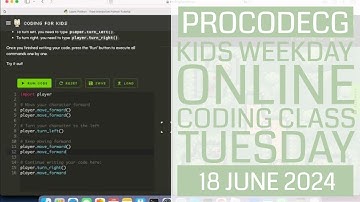 ProCodeCG Kids Weekday Coding Class - Tuesday - 18 June 2024