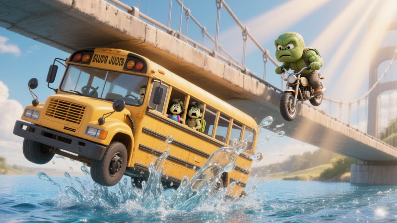 Baby Hulk & Hero Tortoise Rescue | Emotional Underwater School Bus Adventure 😱💚