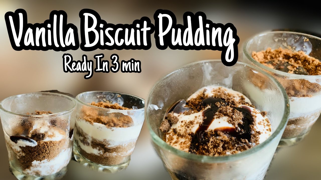 Biscuit Pudding Recipe with Vanila Icecream Ready in 3 mins with 2