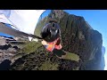 Wingsuit rear view, high line