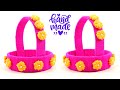 DIY Easy Woolen Flower Basket out of Waste Cardboard | DIY Woolen Showpiece Making for Home Decor