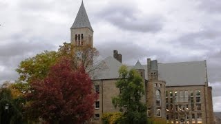 Cornell University and Triphammer Falls, Ithaca, New York, October 23, 2014