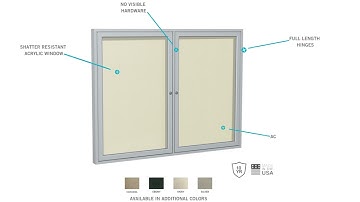 Two Door Vinyl Enclosed Bulletin Boards