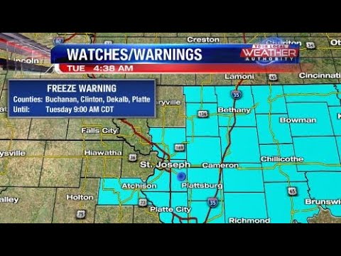 Freeze Warning in effect through 9 AM - YouTube