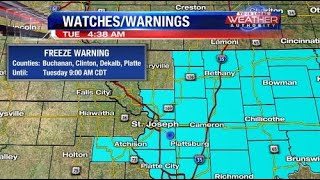 Freeze Warning in effect through 9 AM