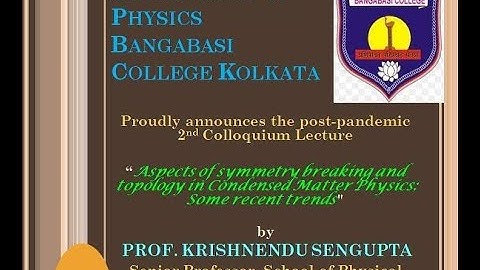 Prof. Krishnendu Sengupta delivers Lecture at Bangabasi College