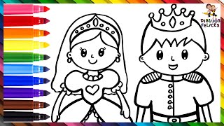 Dibuja Y Colorea Una Princesa Y Un Príncipe Dibujos Para Niños