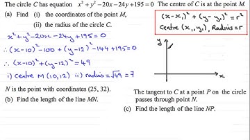 Coordinate Geometry - Circle : C2 Edexcel January 2013 Q5 : ExamSolutions Maths Revision