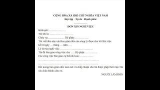 CÁCH SOẠN THẢO ĐƠN XIN NGHỈ VIỆC