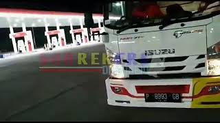Adu kecepatan isuzu giga di jalur Trans Jawa duet armada cabe