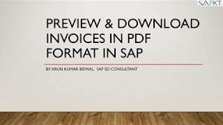 Download Invoice into PDF format in SAP