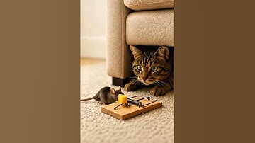 Shocking😱😱the cat set a trap and wait in silence.| まさか猫が罠を仕掛けてジッと待つなんて.#tabbycat #shorts#trap#