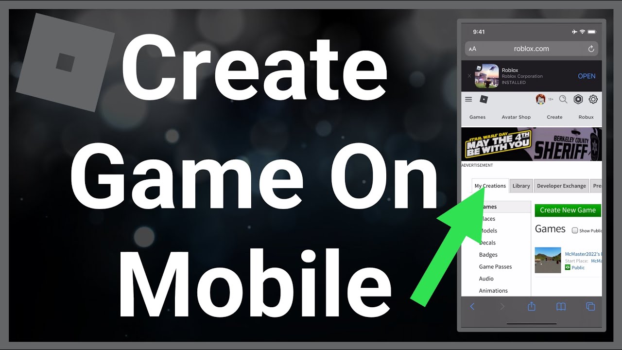 How To Create Roblox Games On Mobile Youtube