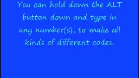 How To Make ALT Codes