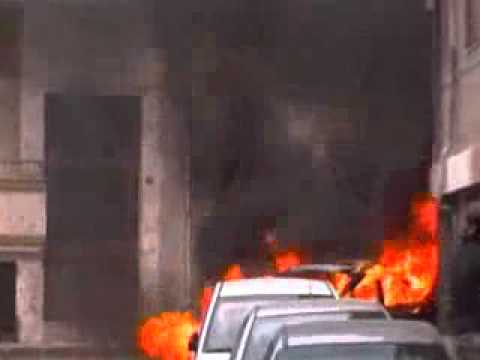 شام حمص الحمدية حي الورشة احتراق سيارة مدنية 26 2 2012