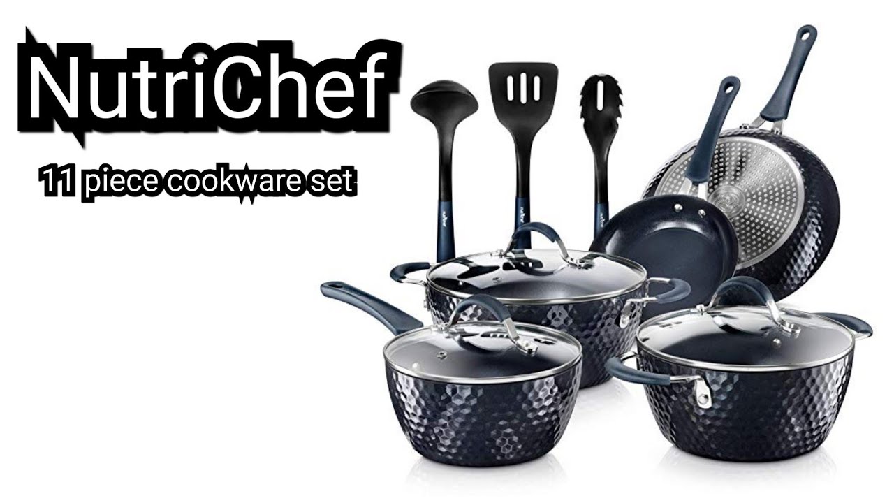 Nutrichef Diamond Home Kitchen Cookware Set (Blue)