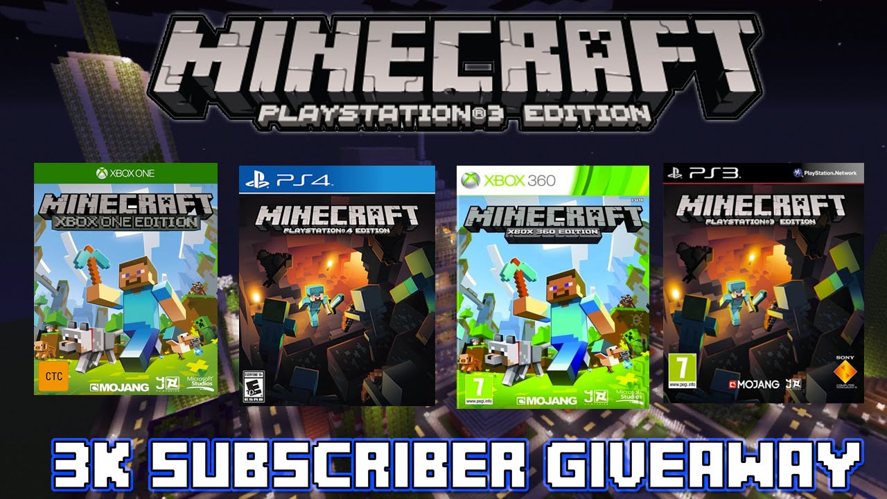 3,000 Subscriber Giveaway: Recieve FREE Minecraft Copy or Xbox/PSN Code ...