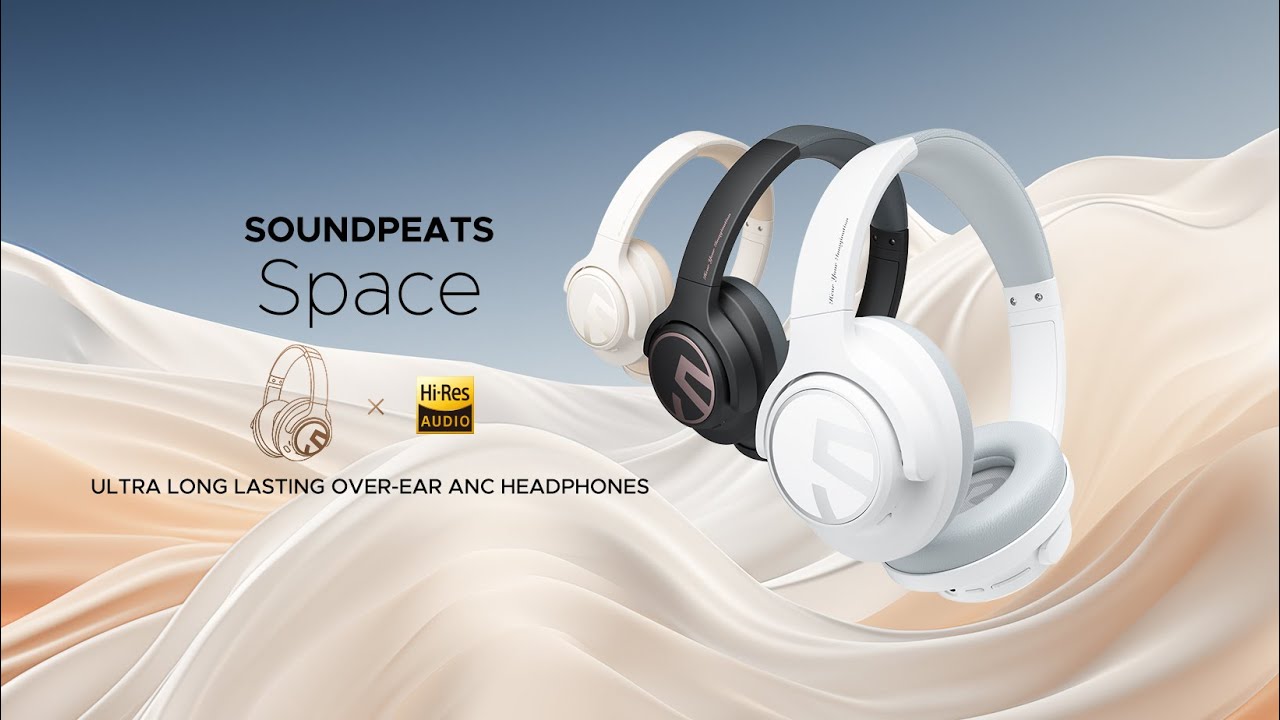 SoundPEATS Space Wireless Bluetooth Headphones, On Ear Headphones with 123H  Playtime, Active Noise Cancellation Headphones with Deep Bass, Multipoint  Connection & App Customize EQ, Foldable Headset : : Electronics