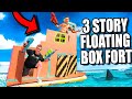 24 Hour 3 Story Floating Box Fort! Will it Float?