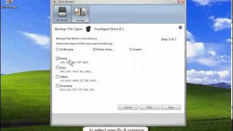 FreeAgent Desktop 1.5: Creating a Custom Backup for Windows_XP