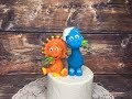 Динозаврики из мастики / /how to make a dinosaur on cake topper
