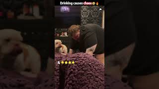 Drinking causes chaos #fyp #foryou #funnyvideos #drunk #fail