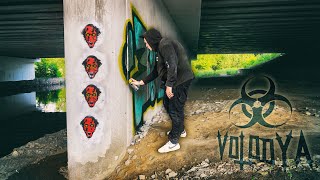 Стрит-арт вылазка в Химках | Стикербомбинг и покрас под мостом