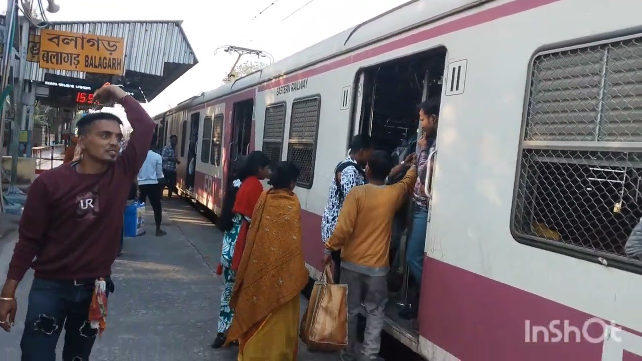 Katwa local train crossing