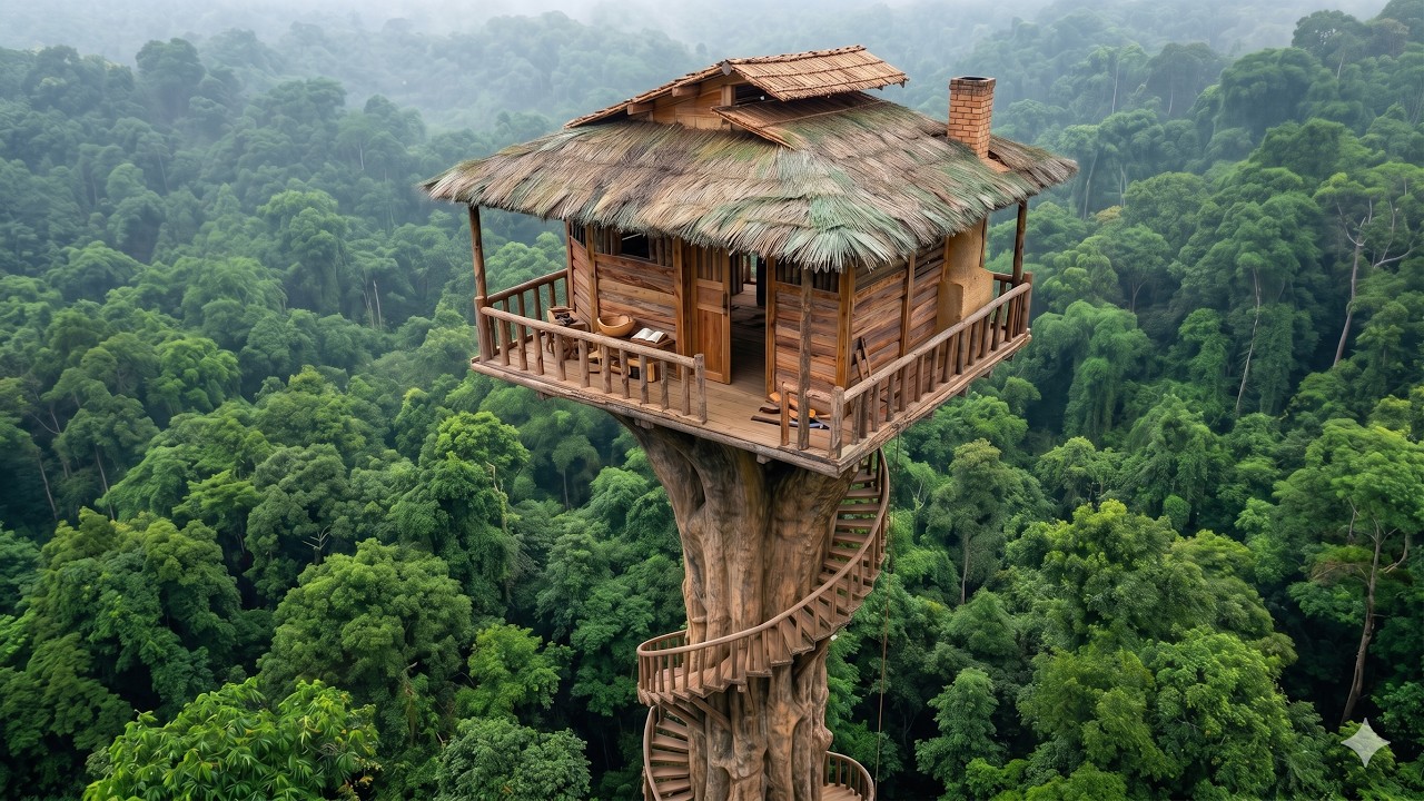 Man Survives 100 Days Alone and Builds a Secret Tree House | Start to ...