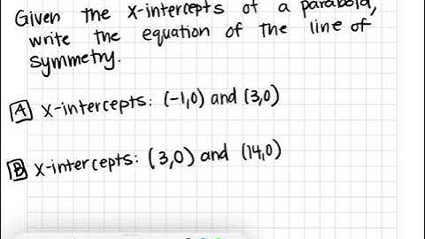 Sec 2 - Fining axis of symmetry given x-intercepts