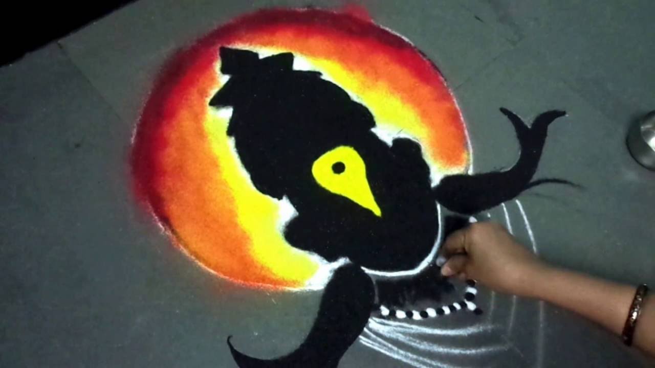 pandharpur vitthal- poster rangoli design - YouTube