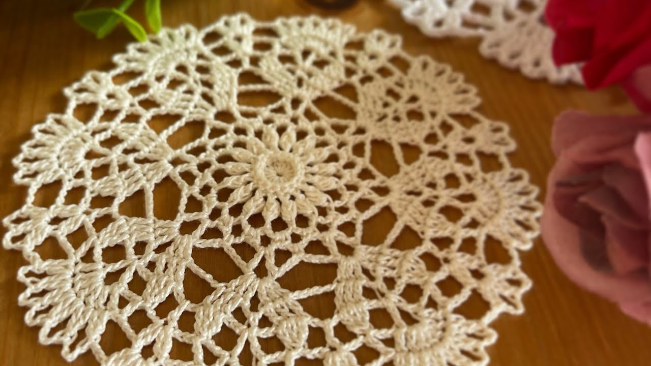 編み図付き）レース編みドイリーの編み方！｜How to crochet doily