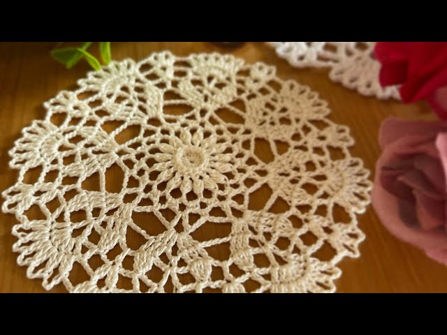 編み図付き】ガーベラのミニドイリー｜How to crochet doily (Pattern