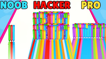 NOOB vs PRO vs HACKER in Pencil Rush 3D