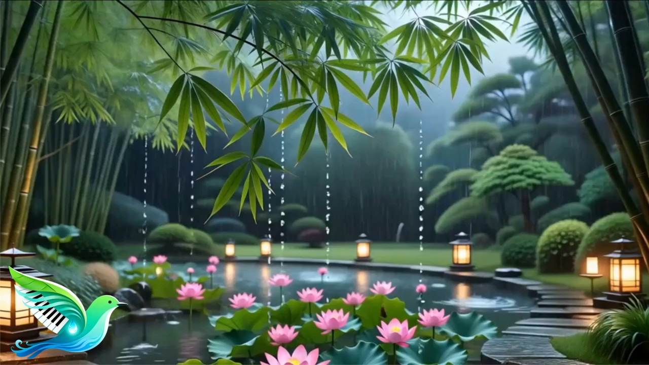 Midnight Rain Environment and Gentle Piano Music for Emotional Ease and Deep Rest