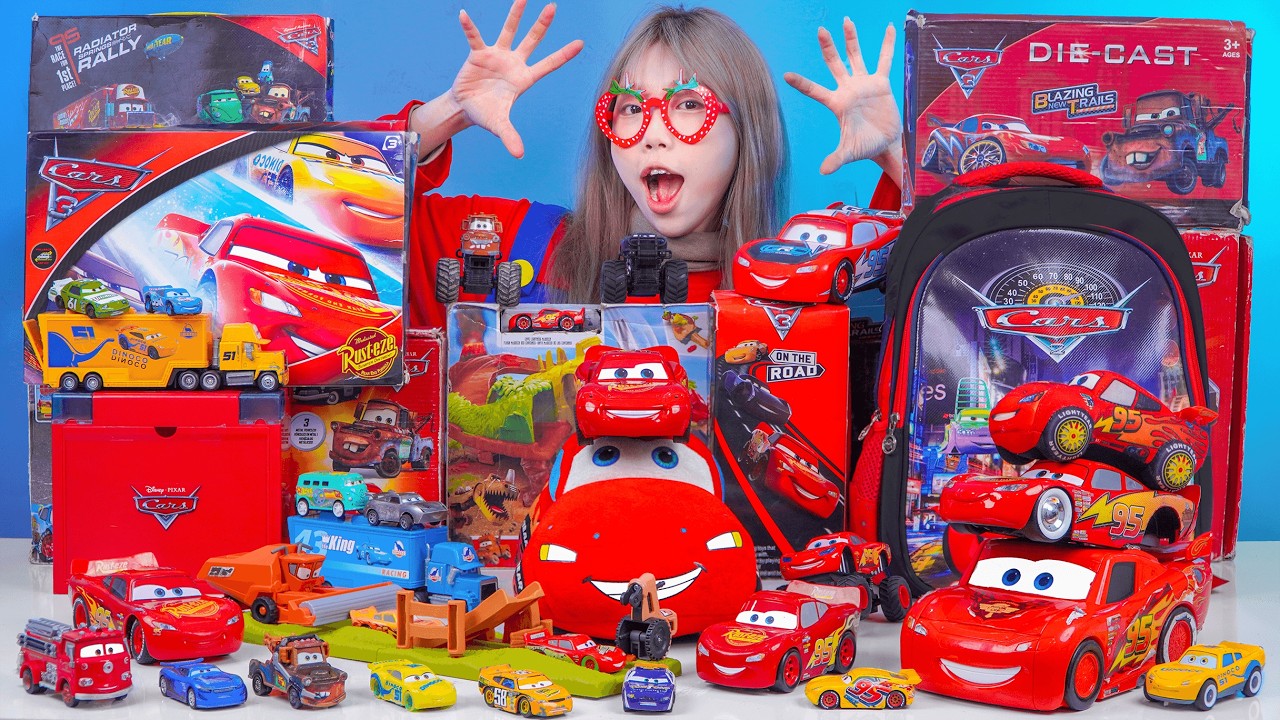 Disney Pixar Cars Unboxing Review | Lightning McQueen | Mattel Disney Pixar Cars Glow Racers Playset