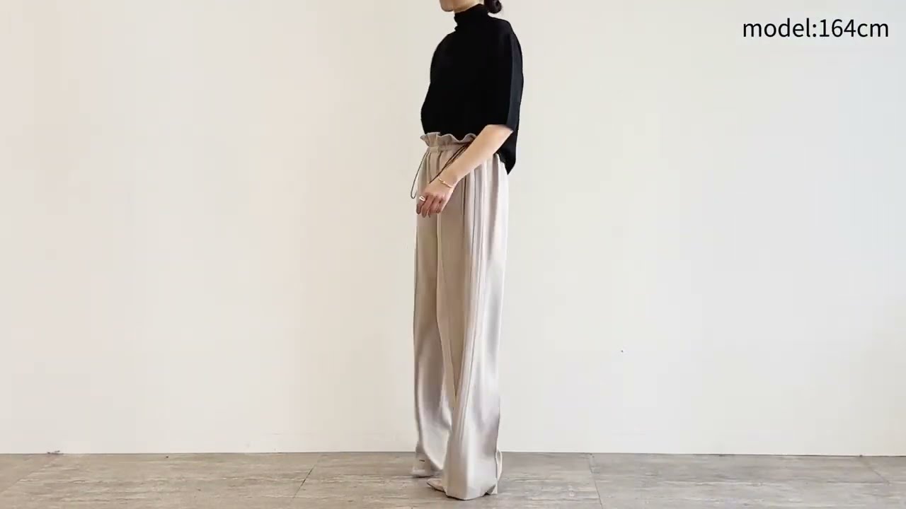 洗える】LAURA / 半袖タートルニットトップス / BEIGE, | ファッション