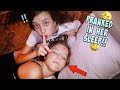 PIMPLE PRANK ON MY SISTER WHILE SHE IS SLEEPING!!