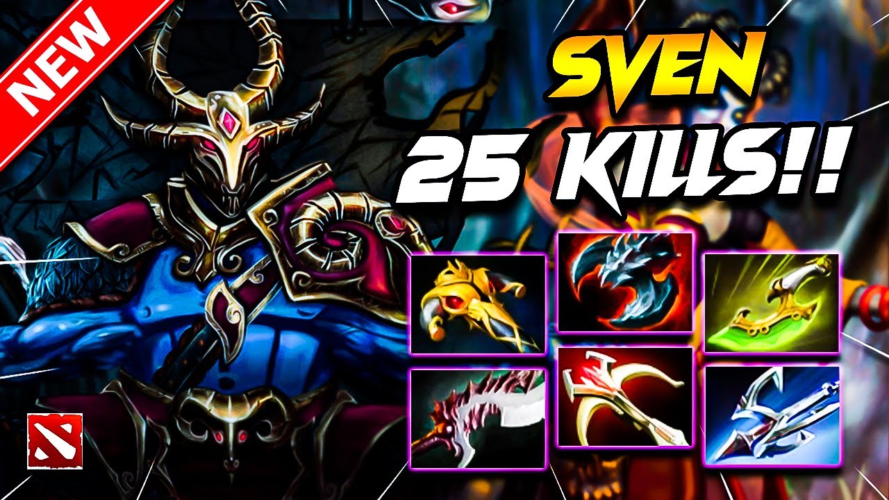 DOTA 2 SVEN Gameplay | 25 Kills!! Sven Dota 2 Gameplay | SVEN Carry Build Gameplay 7.39