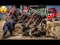 MF 385 AXLE SNAP 🚜 Heavy Rock Load Rescue by CAT Loader & Repair