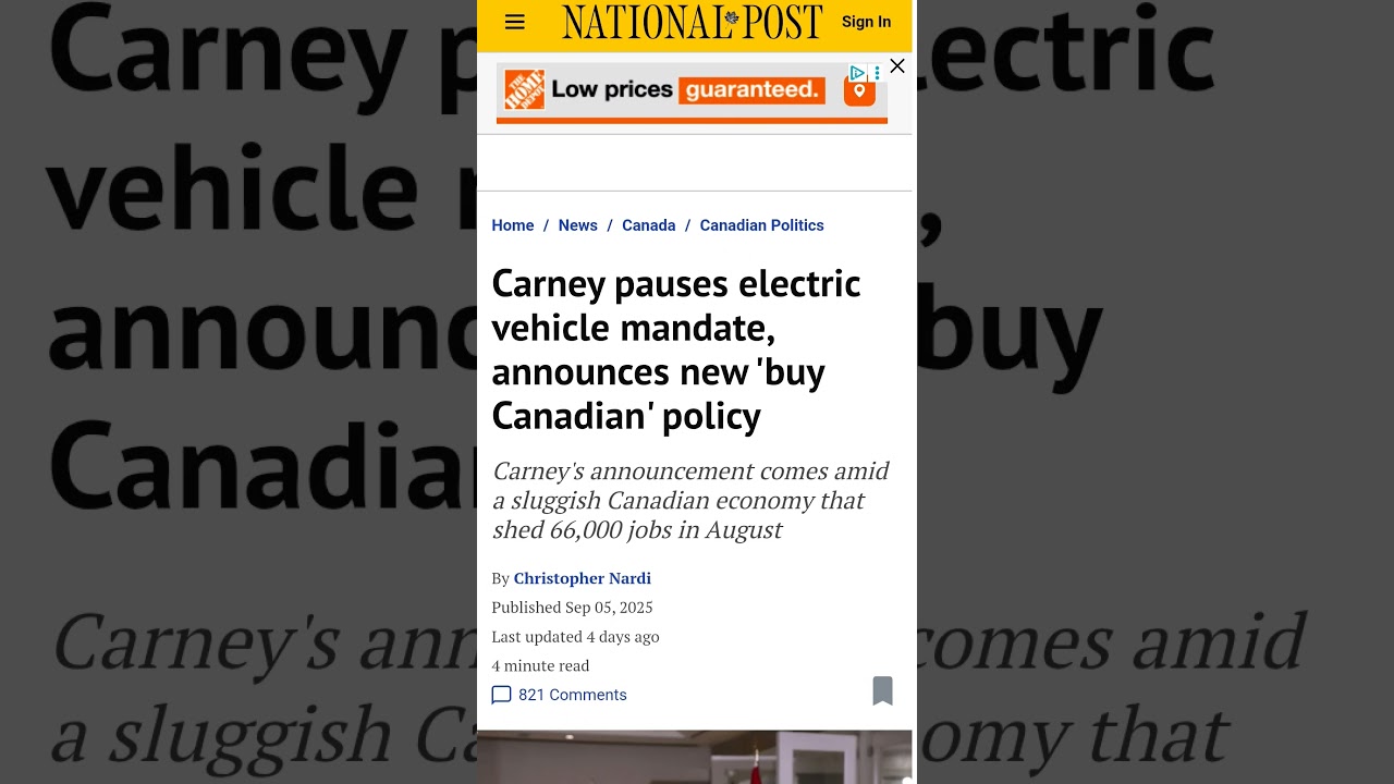 Carney EV Mandate 