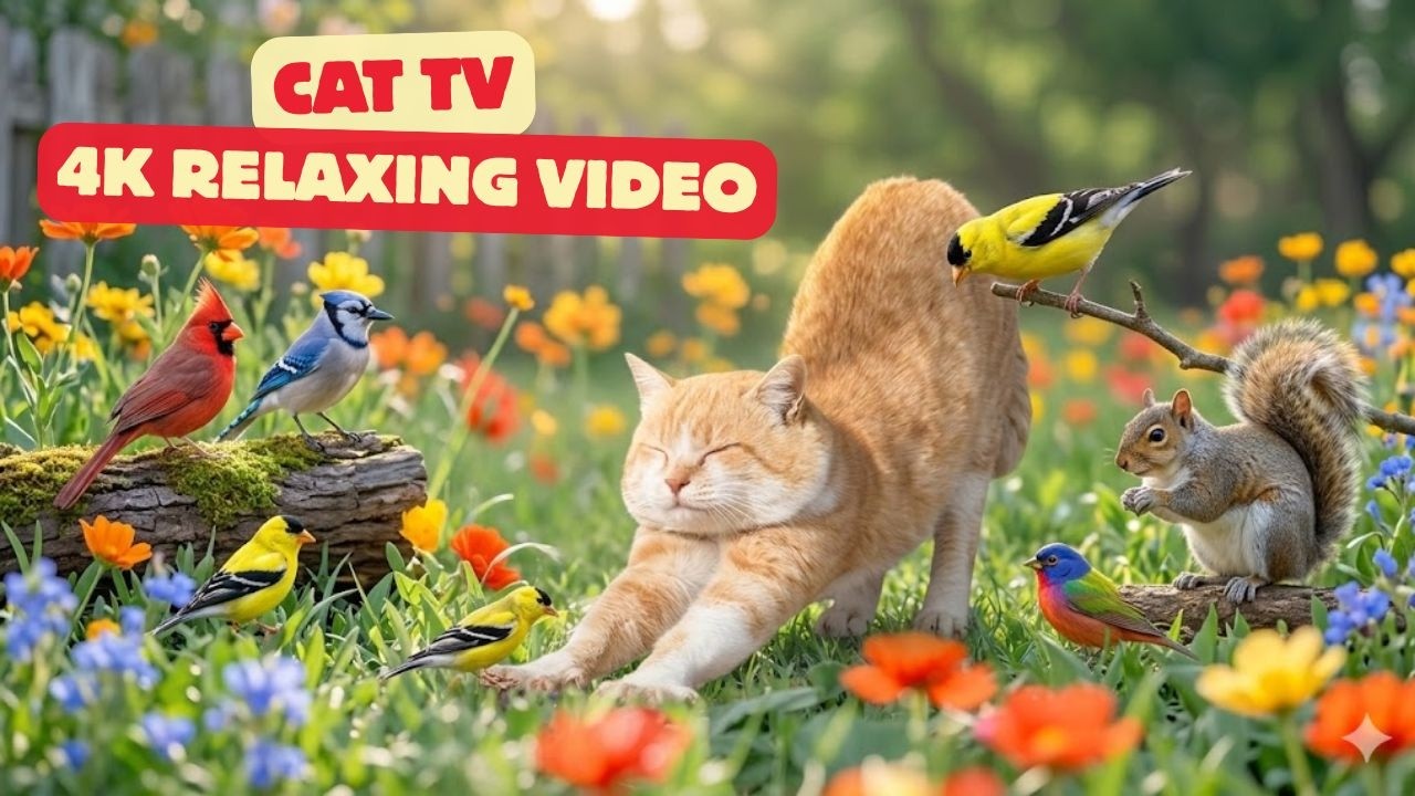 TV for Cats 🐦 Ultimate Bird Garden Paradise for All-Day Relaxation | 4K HDR 60fps
