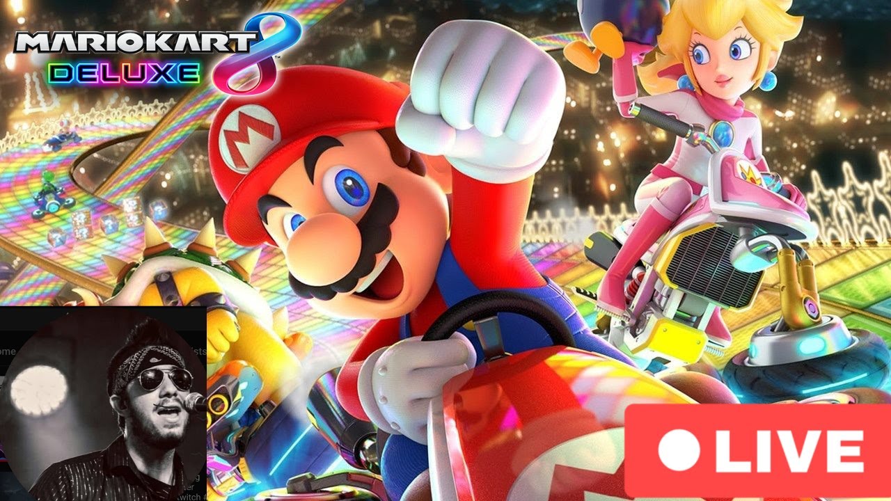 My fiance and I play Mario Kart (chat gets to pick loadouts)