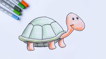 Draw and Coloring turtle - Tập vẽ và tô màu con rùa