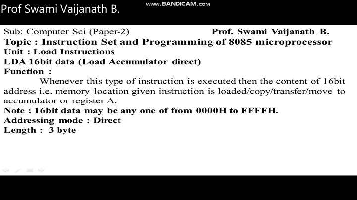 LXI , LDA, LDAX and LHLD instructions of 8085 microprocssor